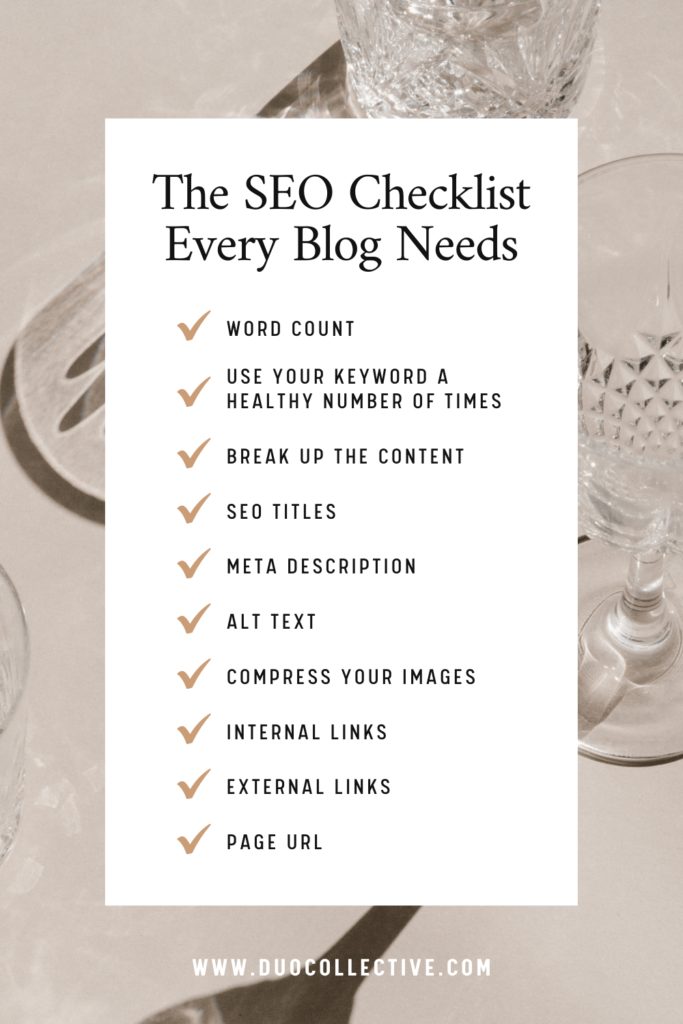 The SEO Blog Checklist Every Entrepreneur Needs | Duo Collective