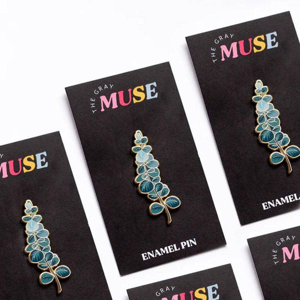 The Gray Muse Enamel Pin and Sticker Collection
