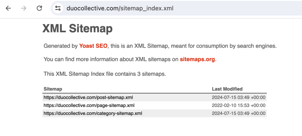 xml sitemap example