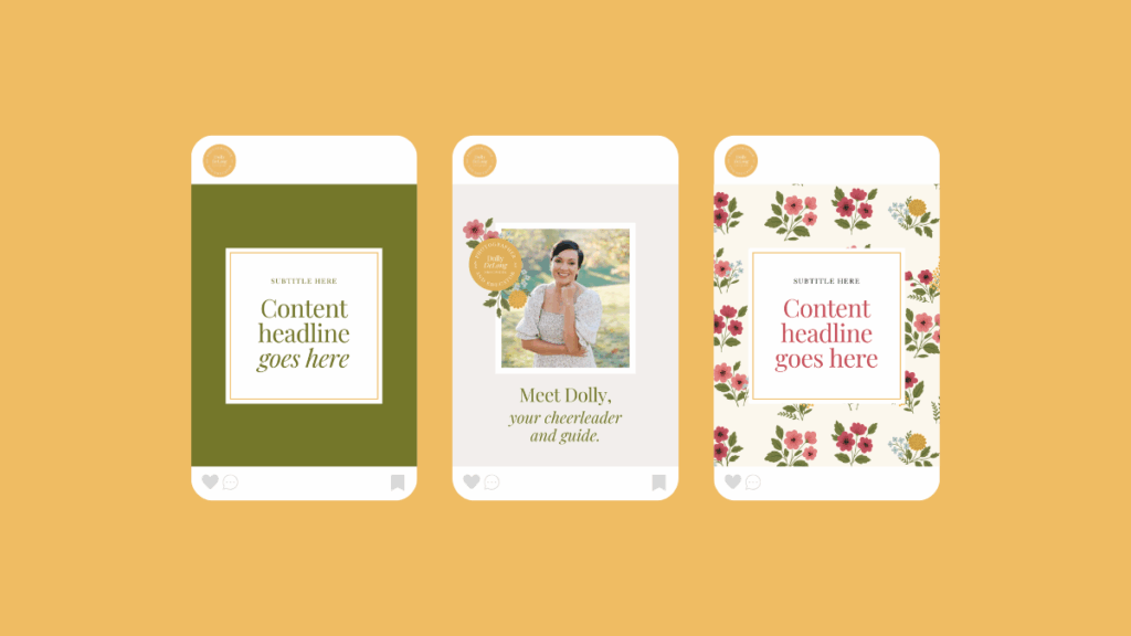 strategic on-brand instagram templates for dolly delong