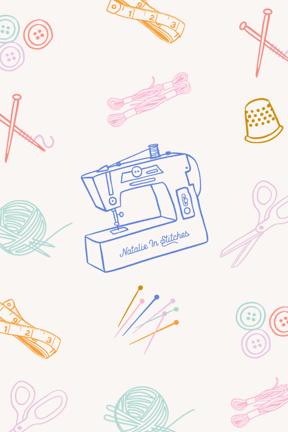 Custom Illustrations for Branding Portfolio for Natalie In Stitches